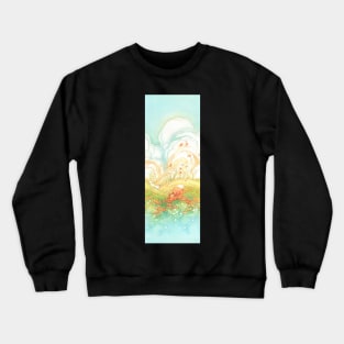 Meadow Frolic Watercolor Fox Kitsune Pattern Crewneck Sweatshirt